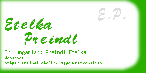 etelka preindl business card